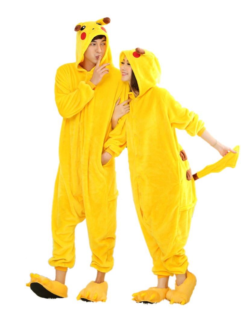 Pikachu Kigurumi Onesie Pyjamas Weich Flannel Unisex Tier Kostüme Für